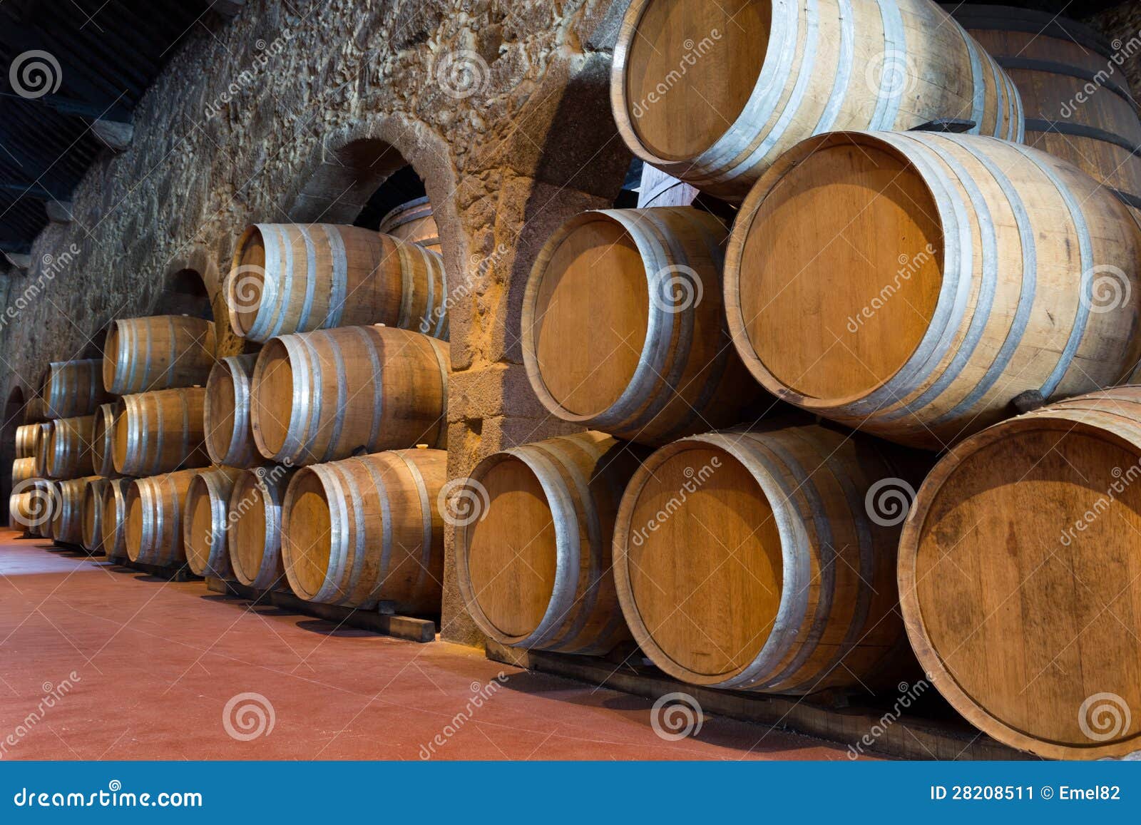 Wooden wine barrels stock image. Image of vinery, basement 28208511