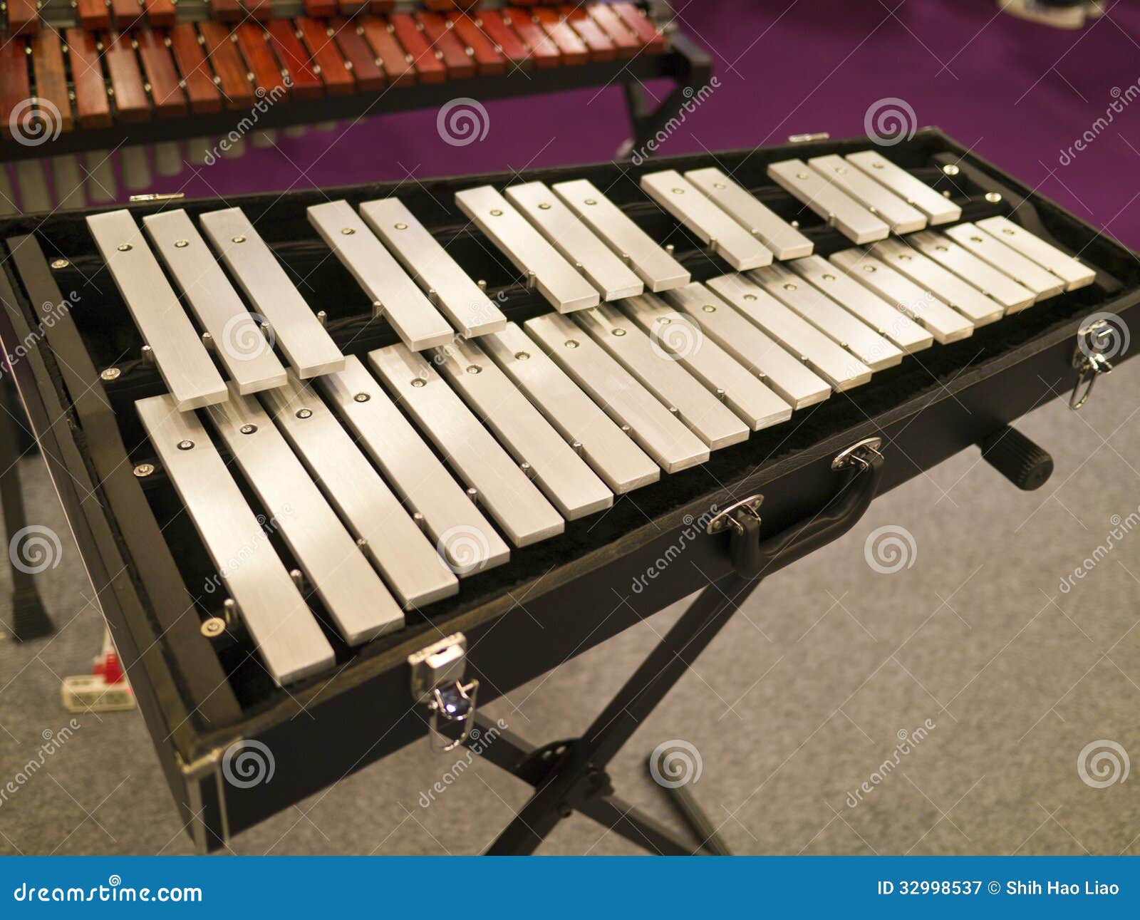 Wooden xylophone stock image. Image of symphony, silver 32998537