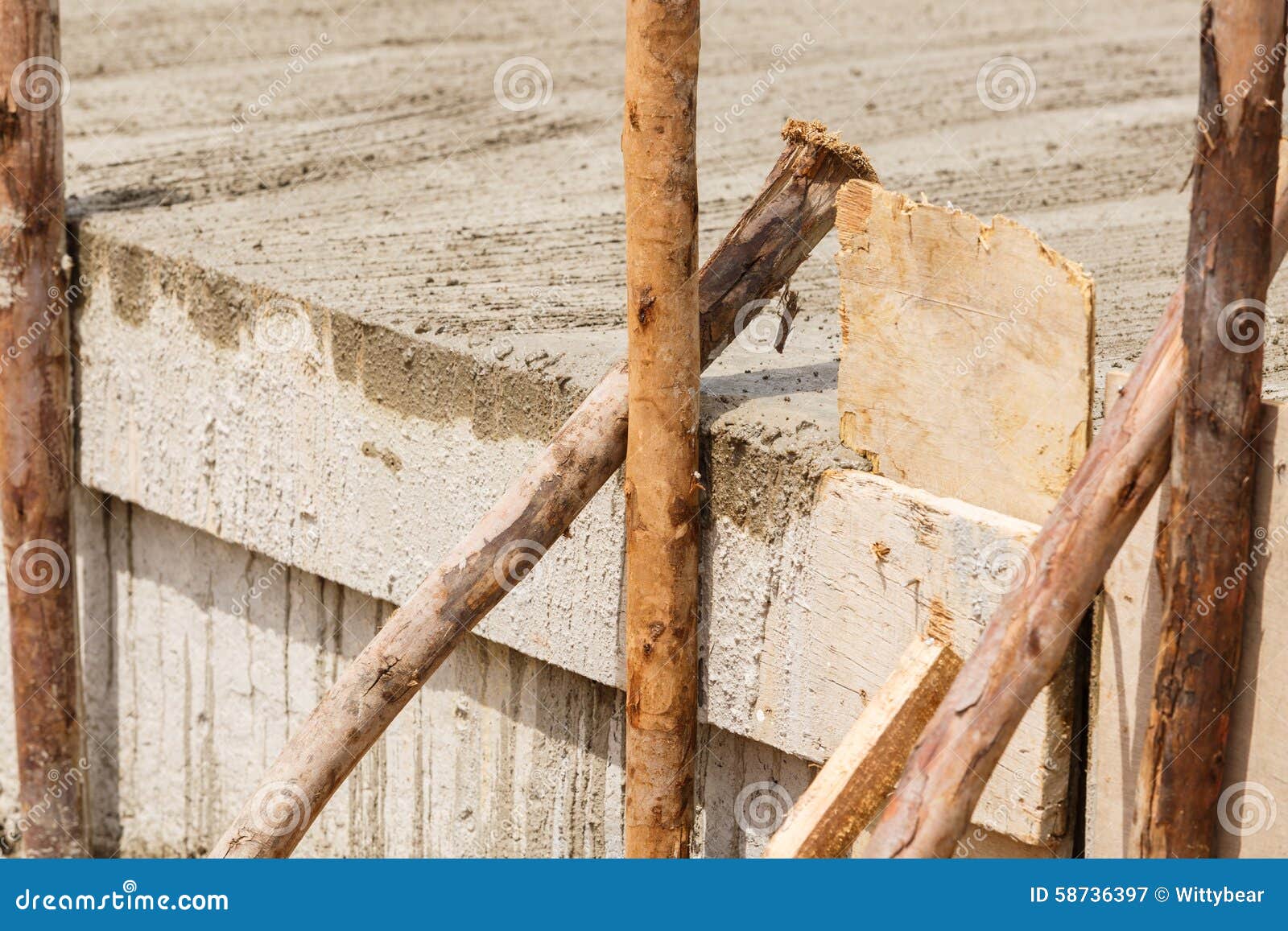 Woodl Mold for Cement Construction Stock Image - Image of ground, cloud