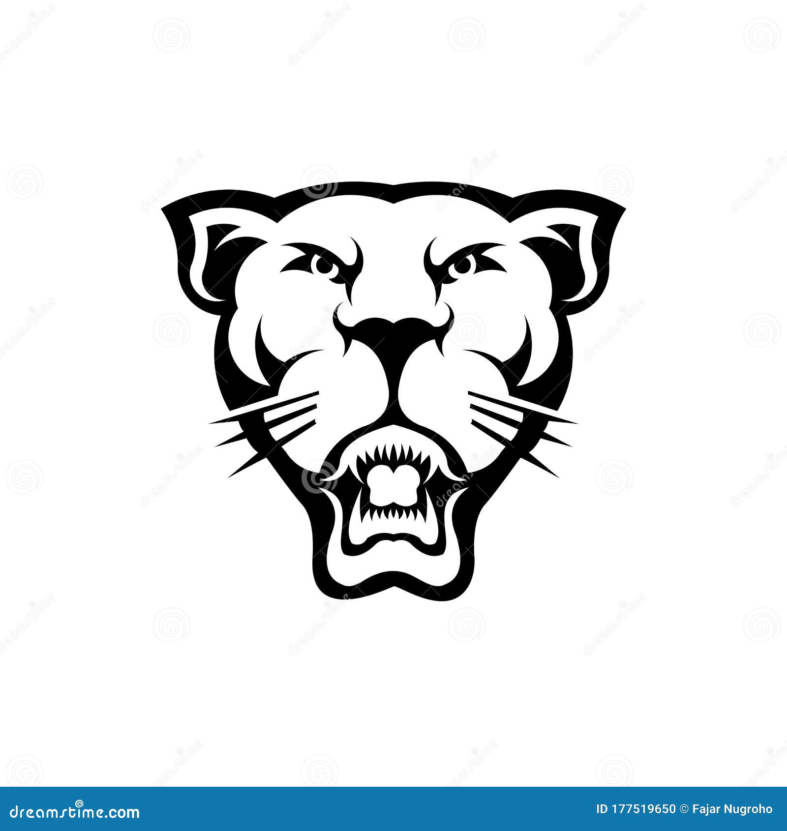 Animal Head Angry Puma. Stock Vector - Illustration of danger,