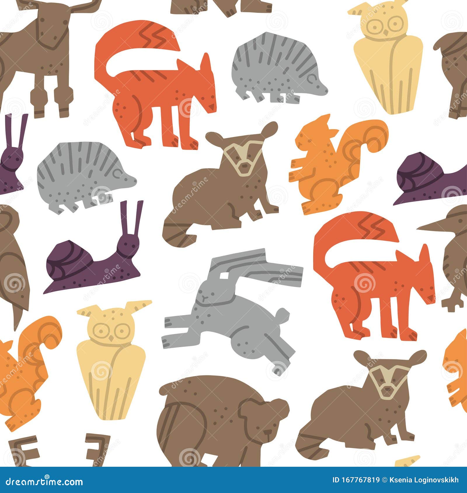 woodland forest animals  set