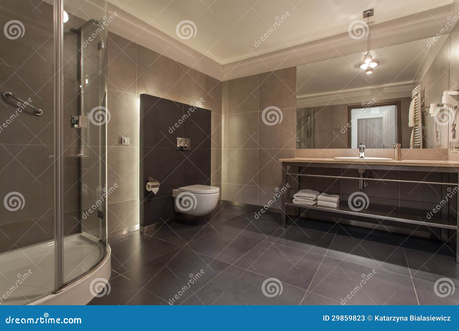 Woodland hotel bathroom stock image. Image of 29859823