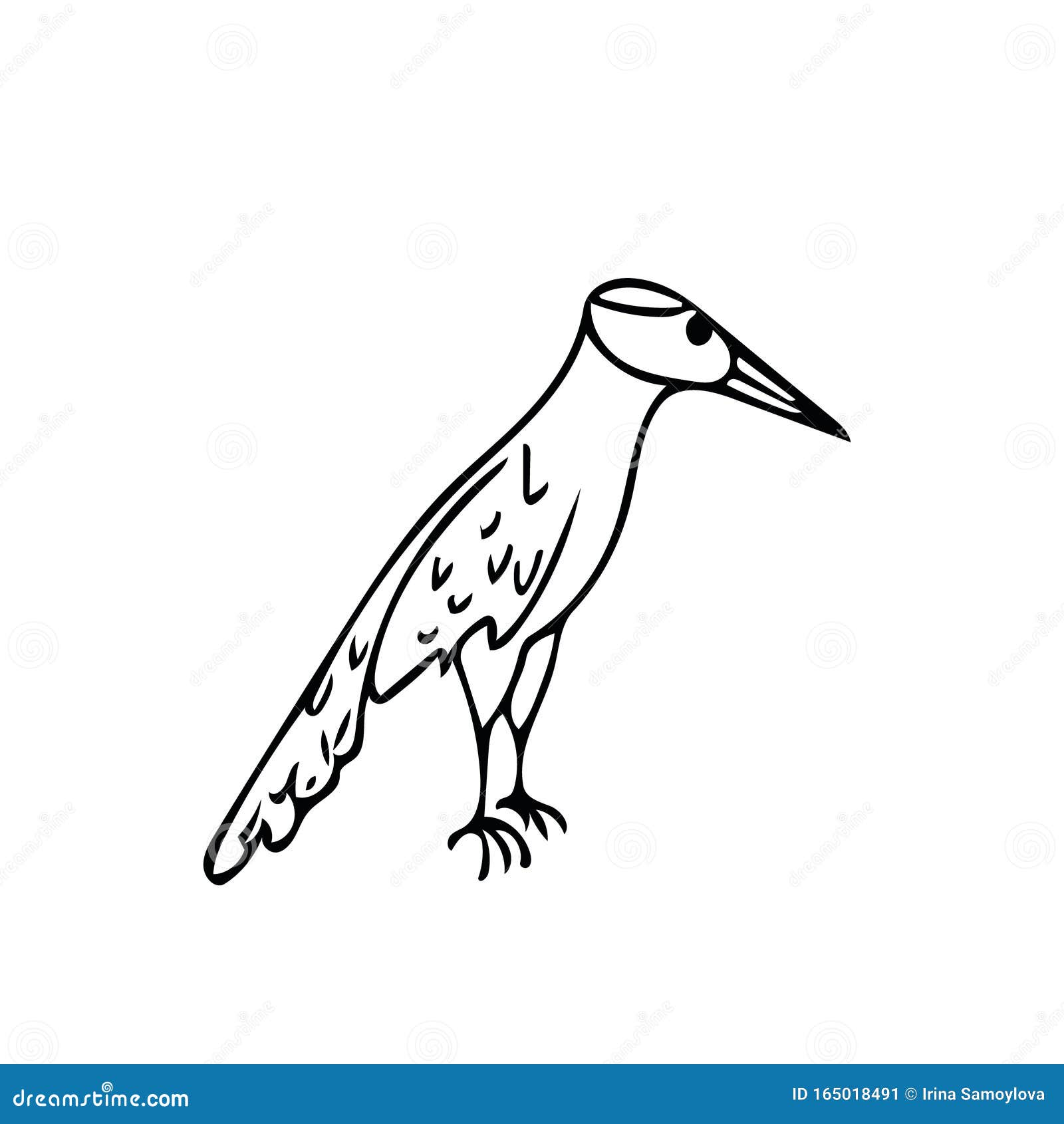 woodpecker bird in hand drawn scandinavian style. kids room decor
