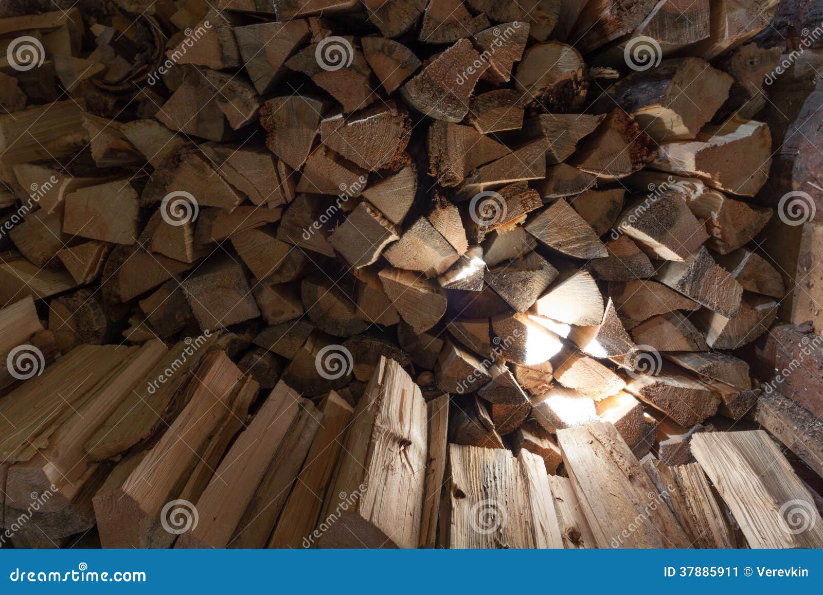 Woodpile of Fire Wood in a Shed Stock Image Image of sunlight, shade