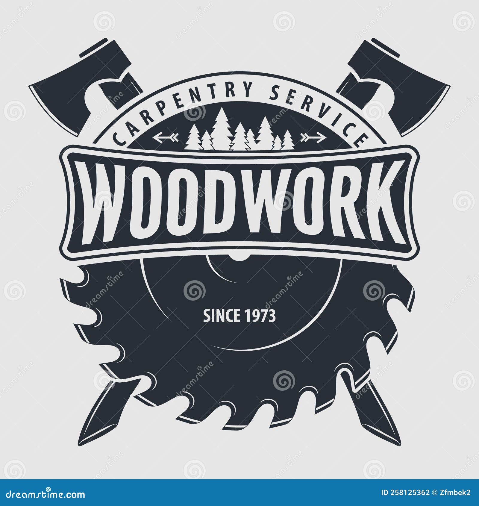 Wood Work Carpentry Logo Design Template. Vector Stock Vector