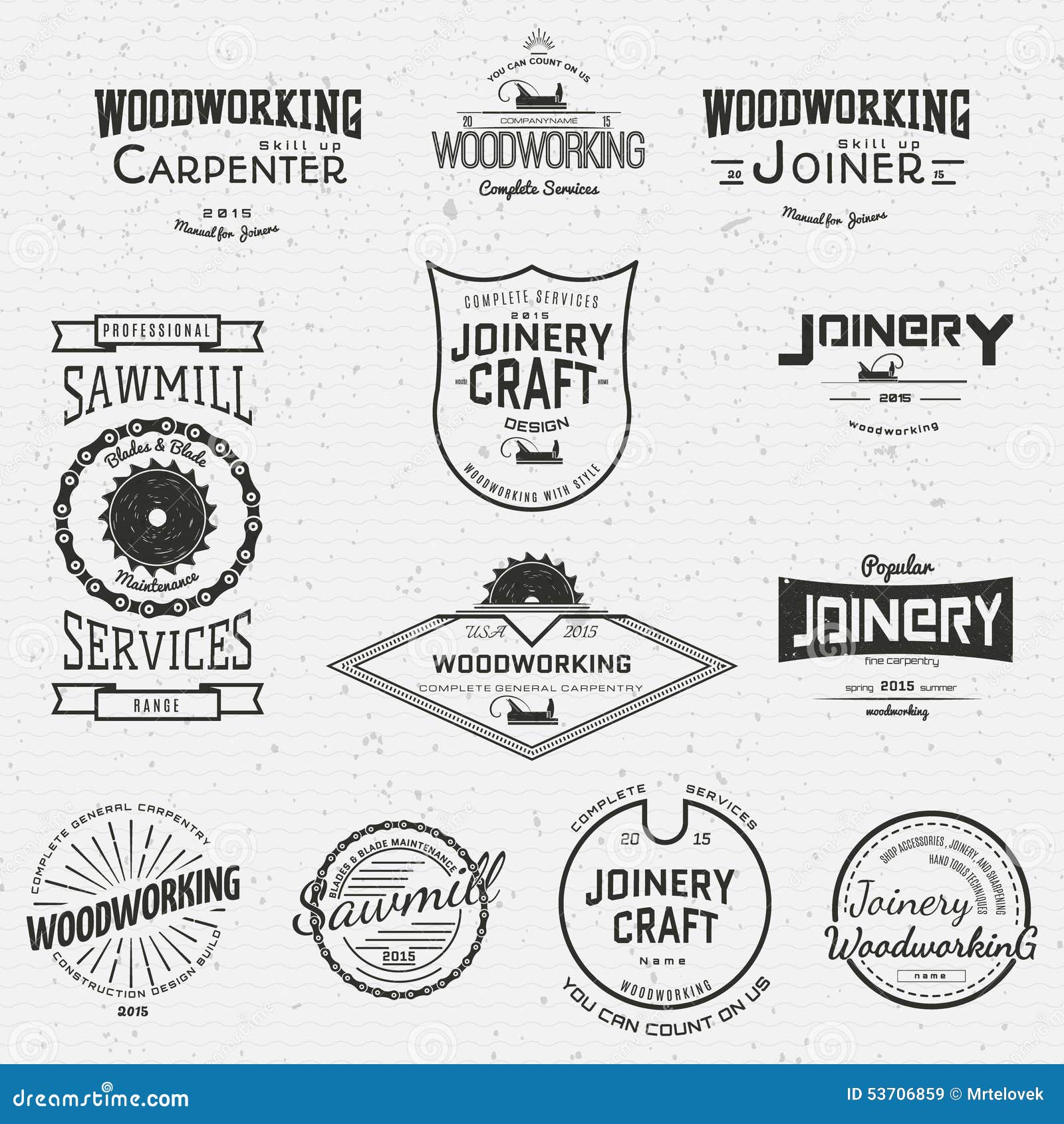 Woodworking Badges Logos And Labels For Any Use Stock ...