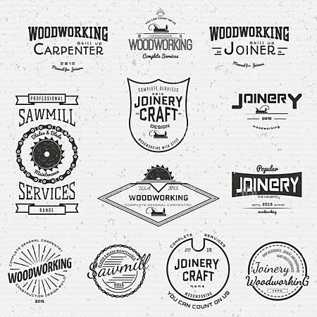 Woodworking Badges Logos and Labels for Any Use Stock Vector ...