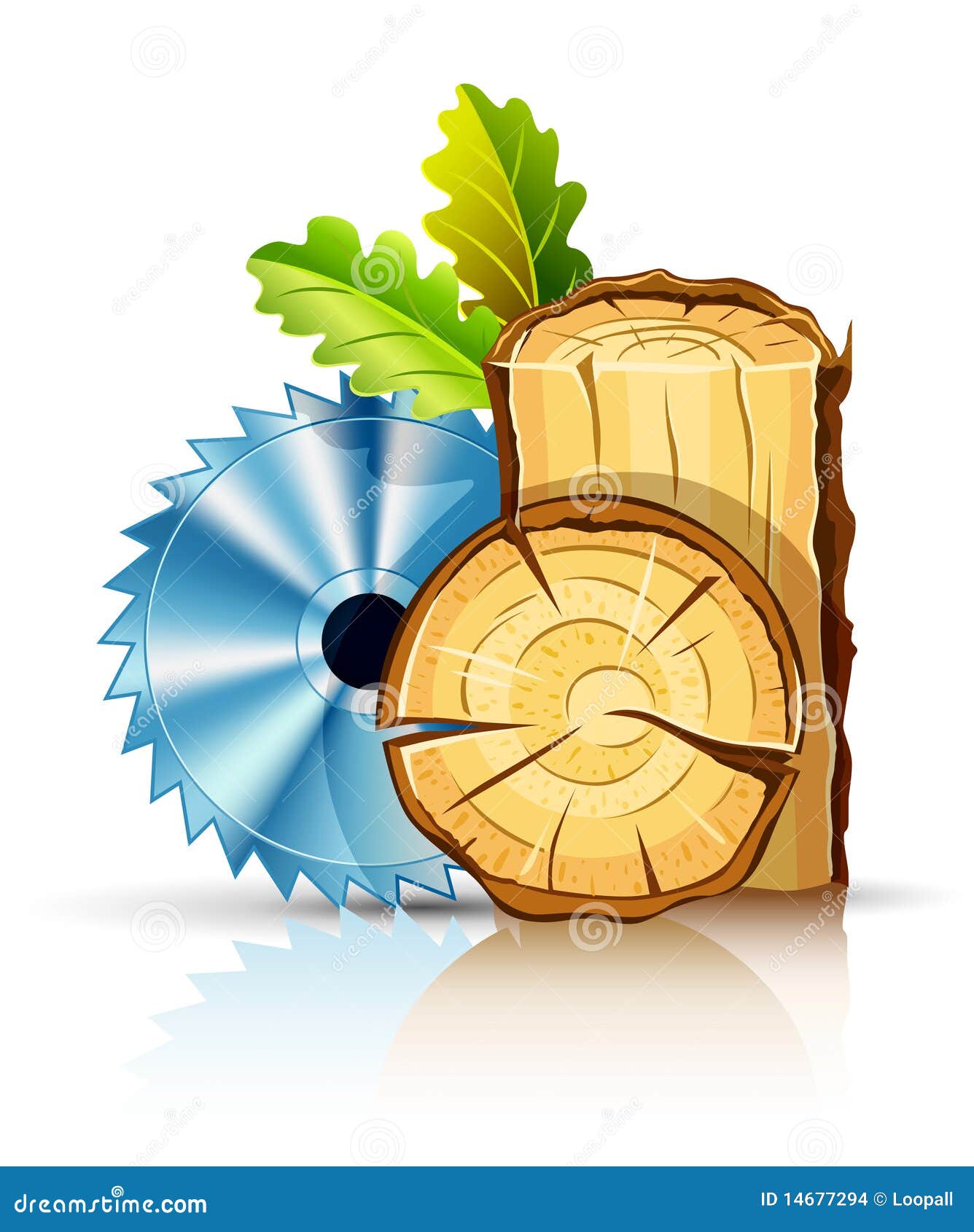 Woodworking Industry Wood with Circular Saw Stock Illustration