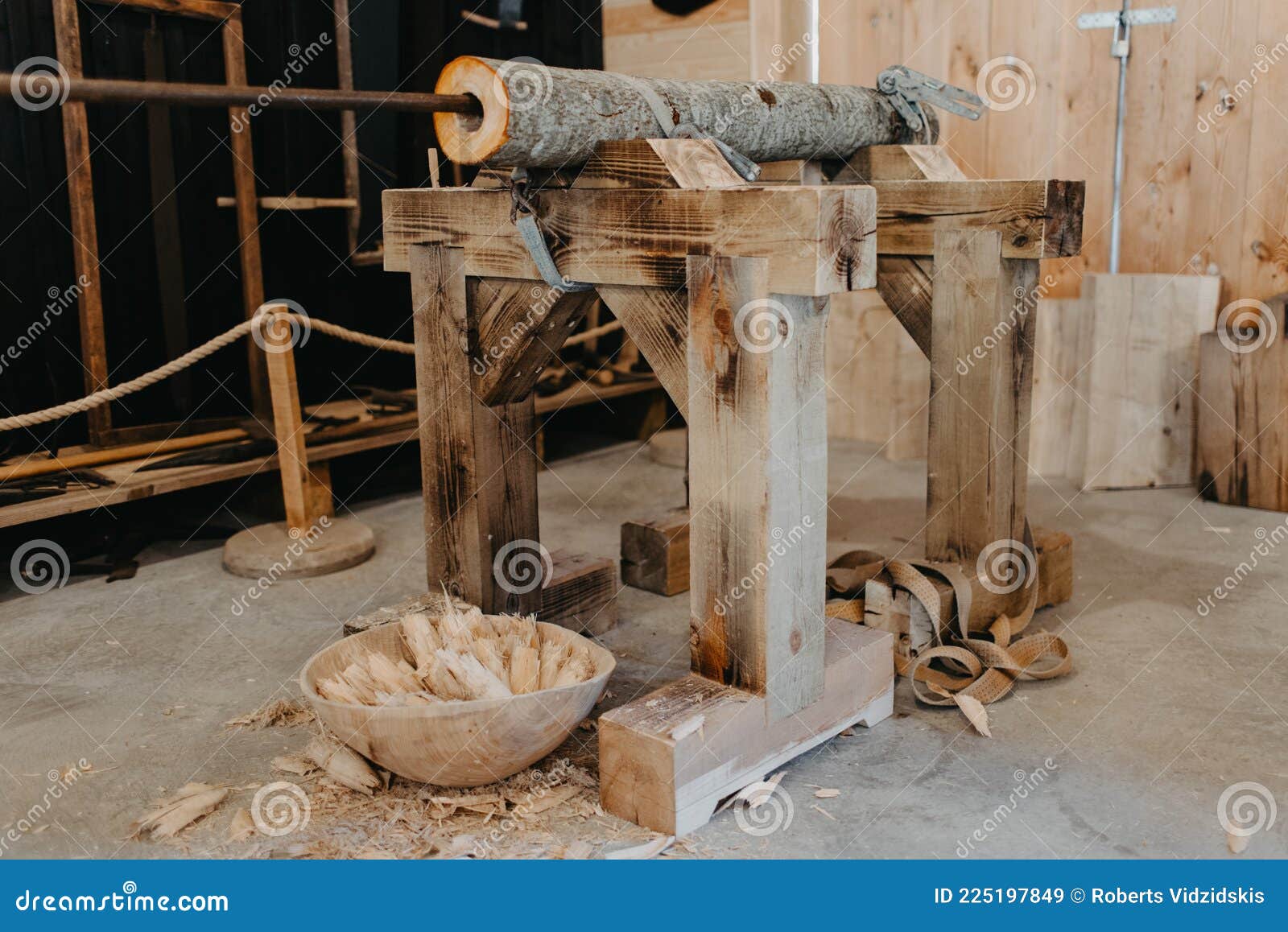 Woodworking Process, Making Wooden Pipe, Didgeridoo Stock Image Image