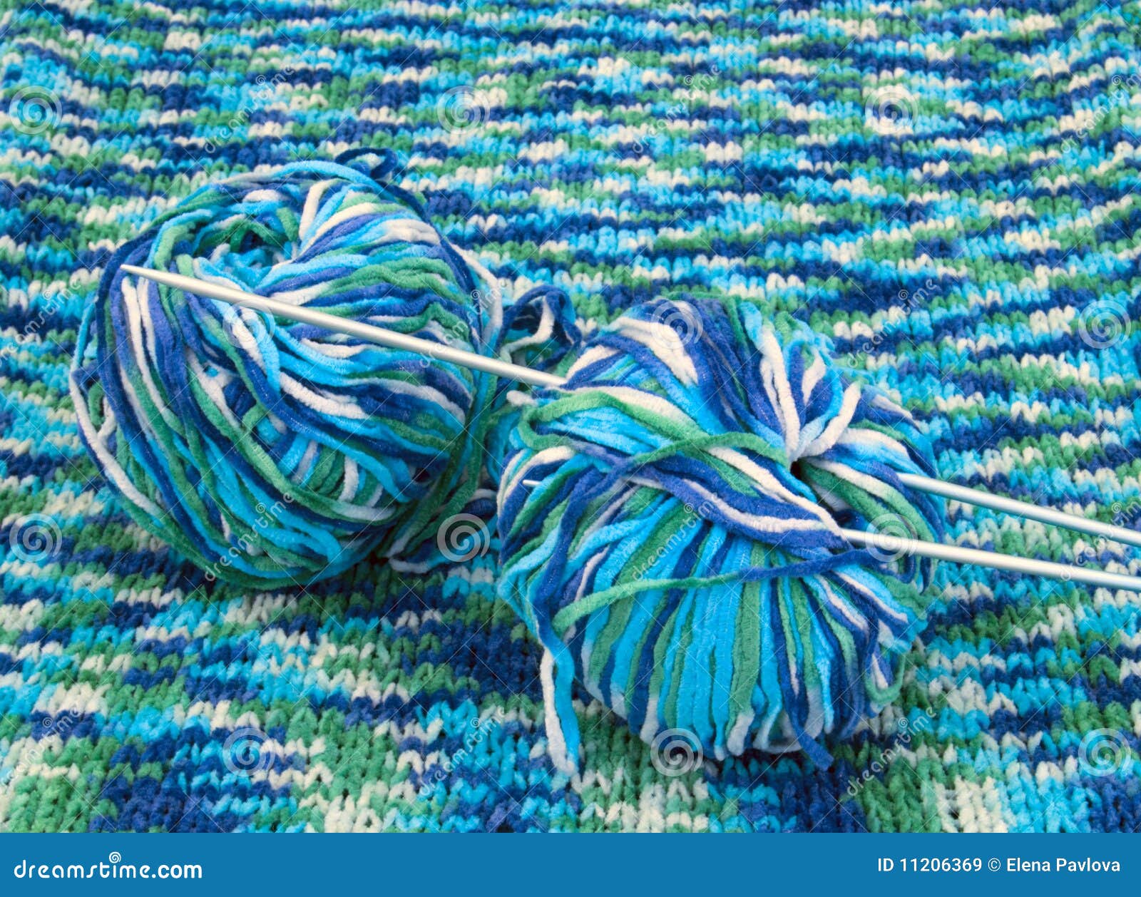 Wool and knitting needles stock image. Image of background 11206369