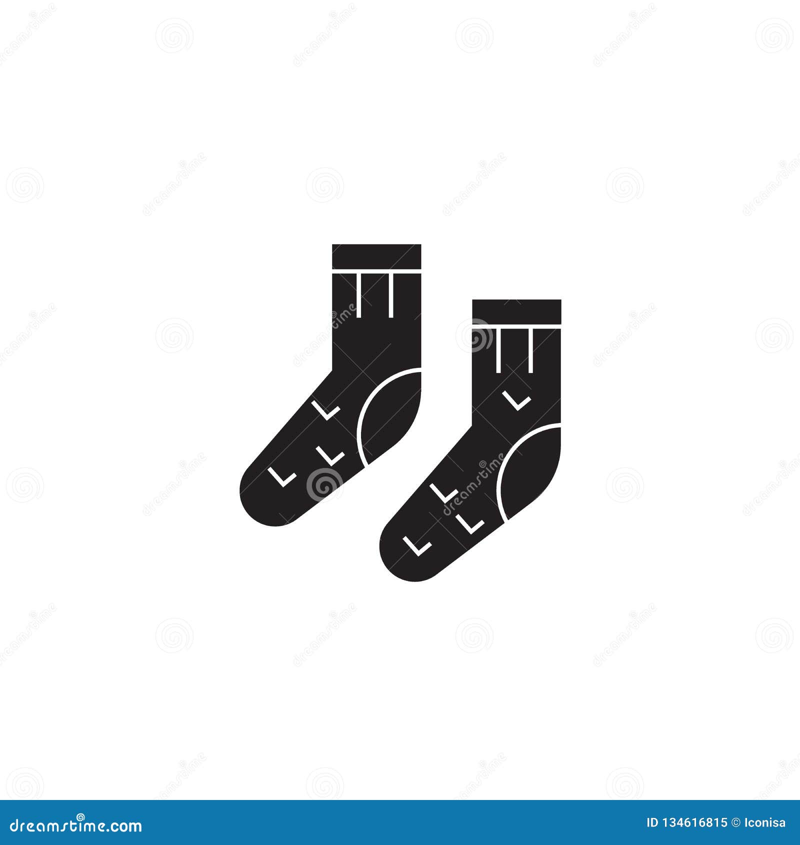 Wool Socks Black Vector Concept Icon. Wool Socks Flat Illustration ...