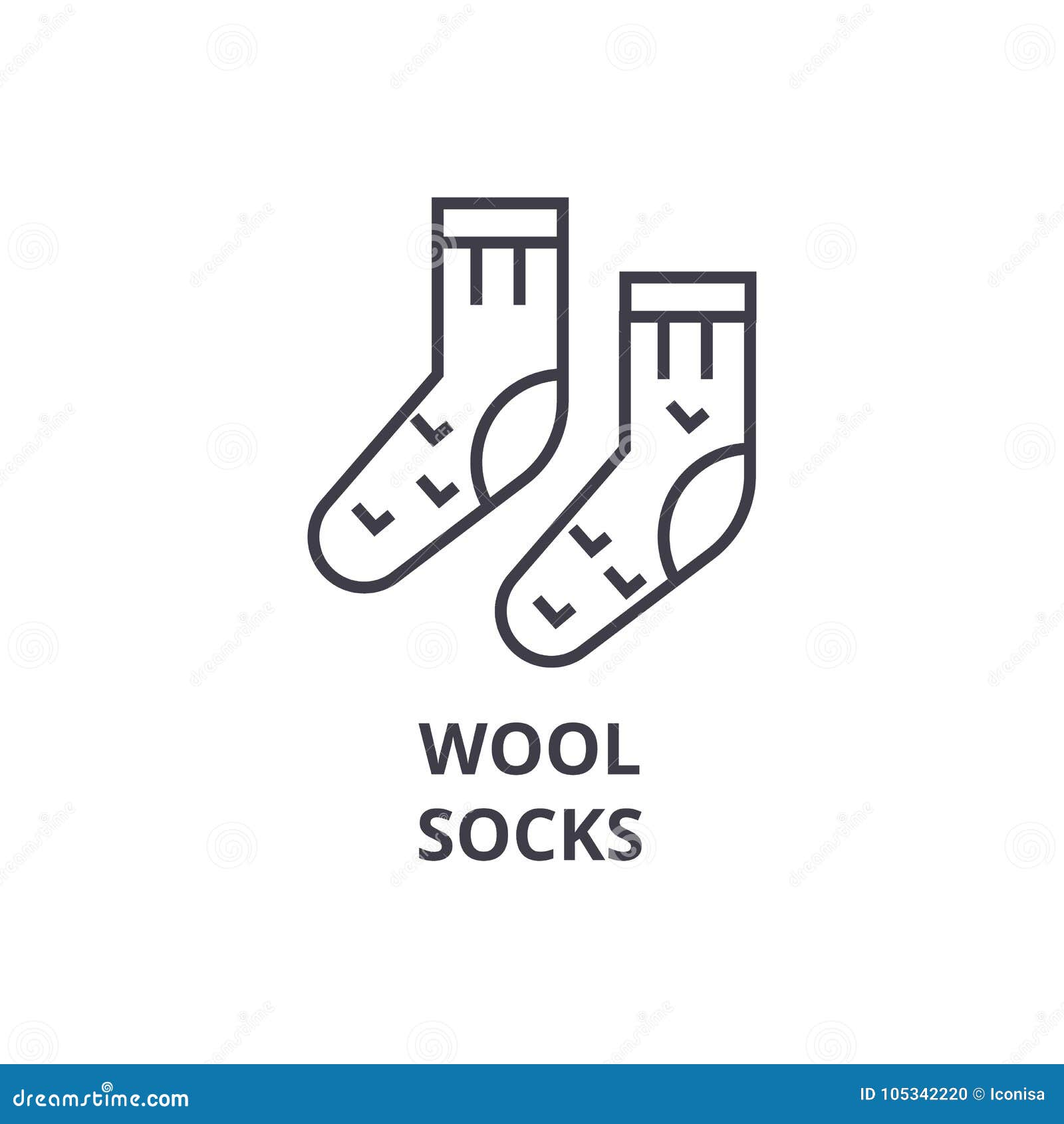 Wool Socks Line Icon, Outline Sign, Linear Symbol, Vector, Flat ...