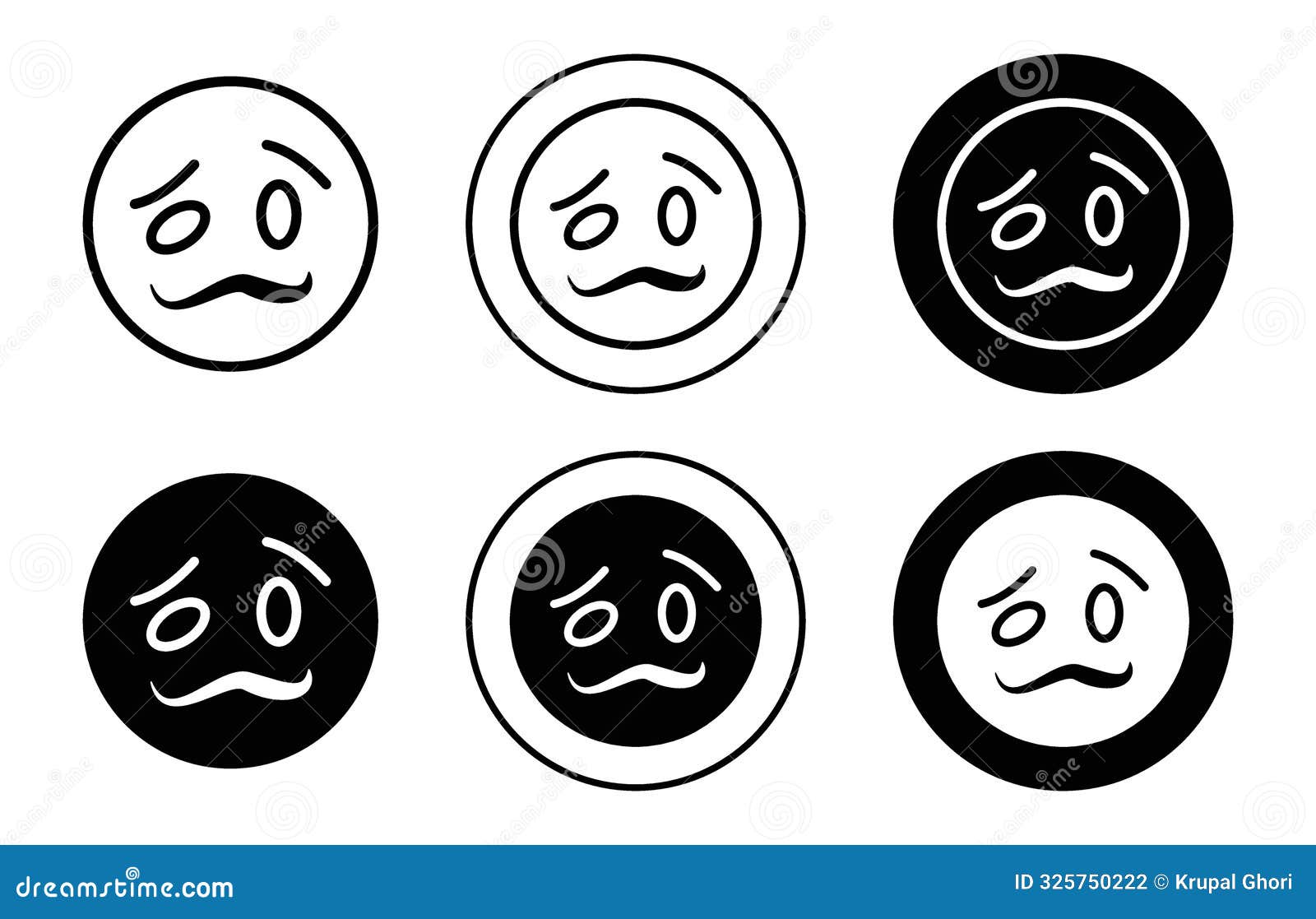 woozy emoji icon collection of outline thin line  or sign