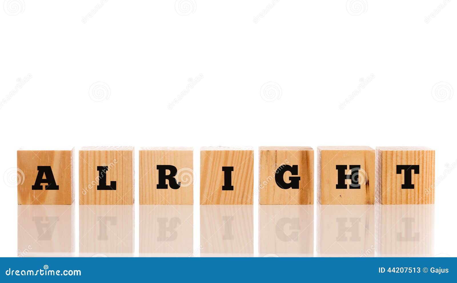 the word - alright - on wooden blocks