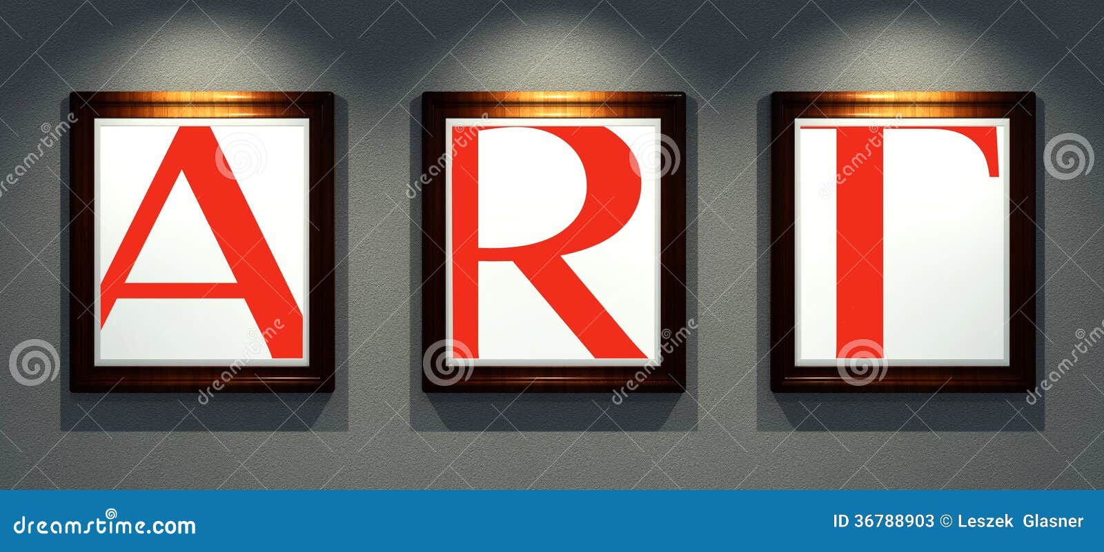 Word Art in Frames of Images on Wall Gallery Stock Illustration