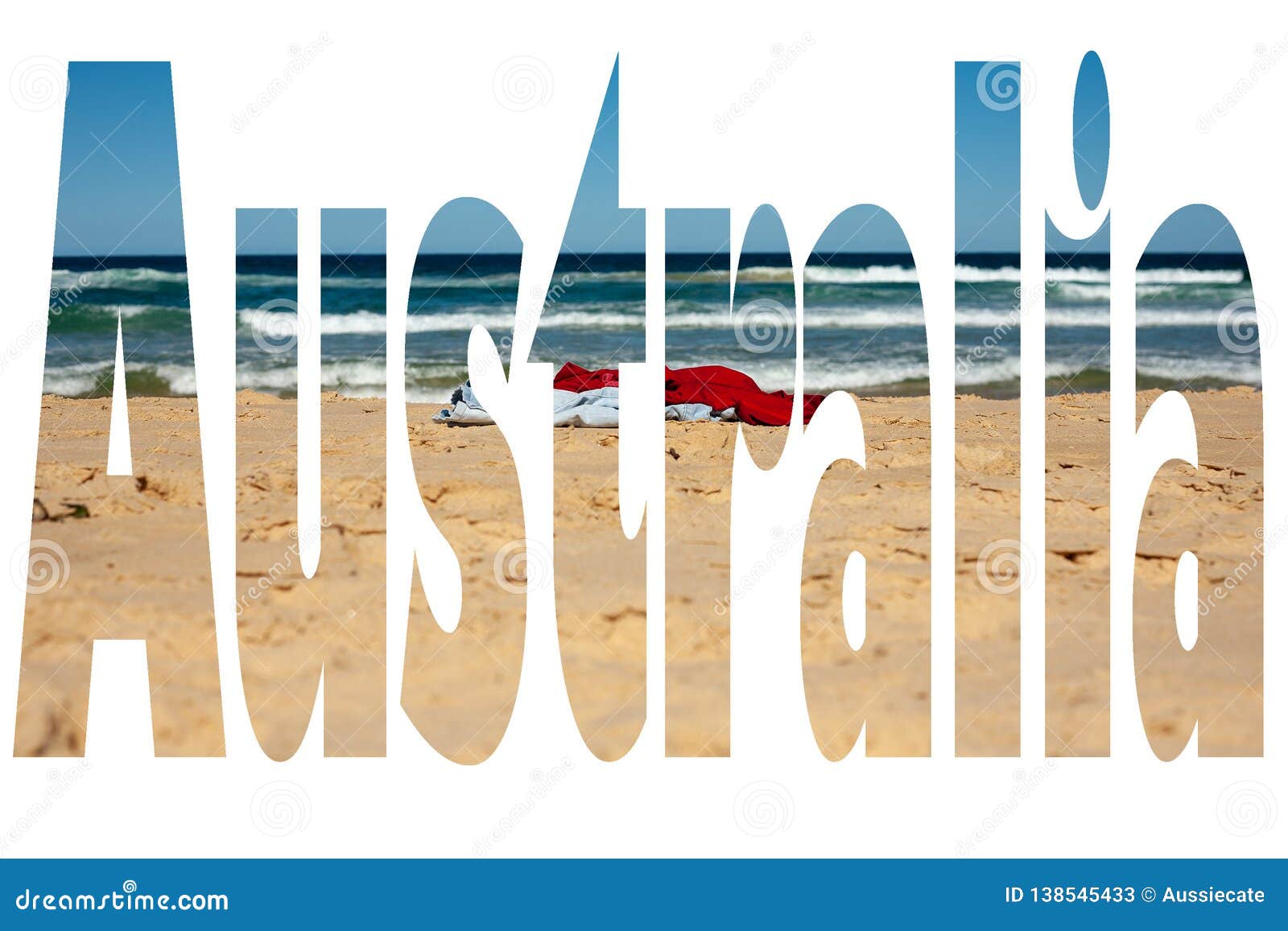 The Word Filled with Iconic Australian Image Clothes Stripped Off at Beach Central Coast NSW Nudist Beach Stock Image - Image of landscape, 138545433
