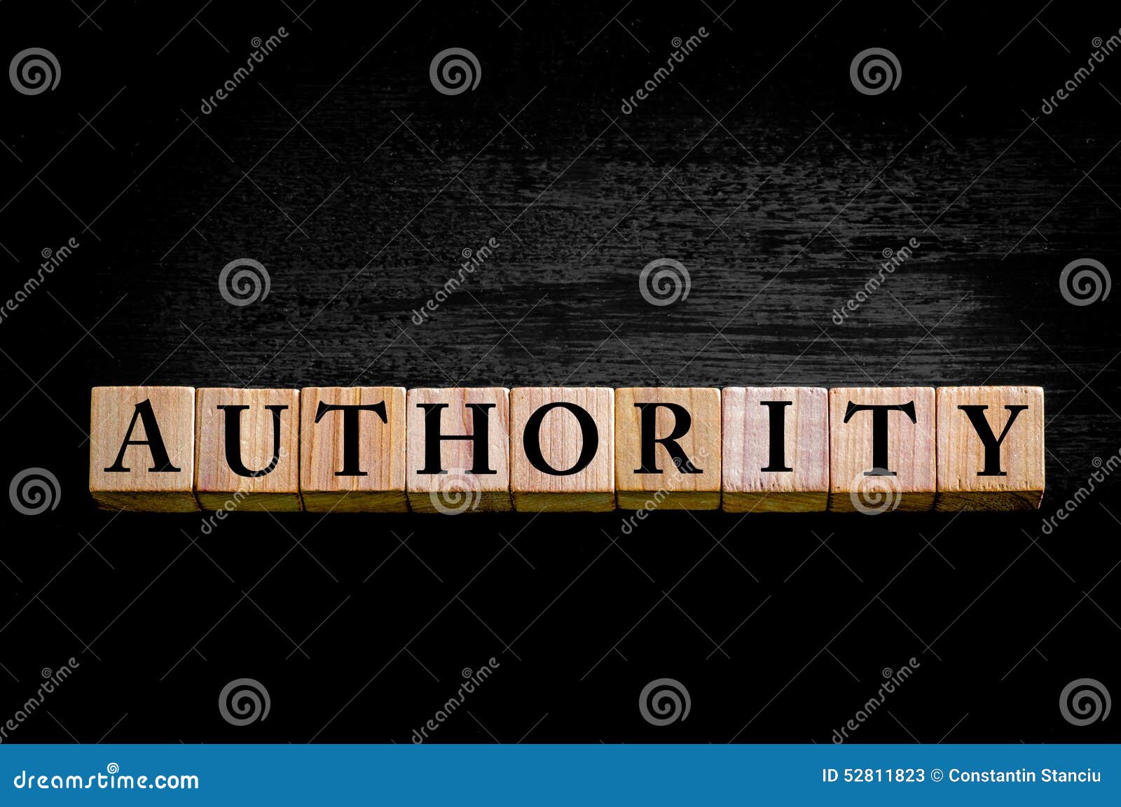 word authority  on black background