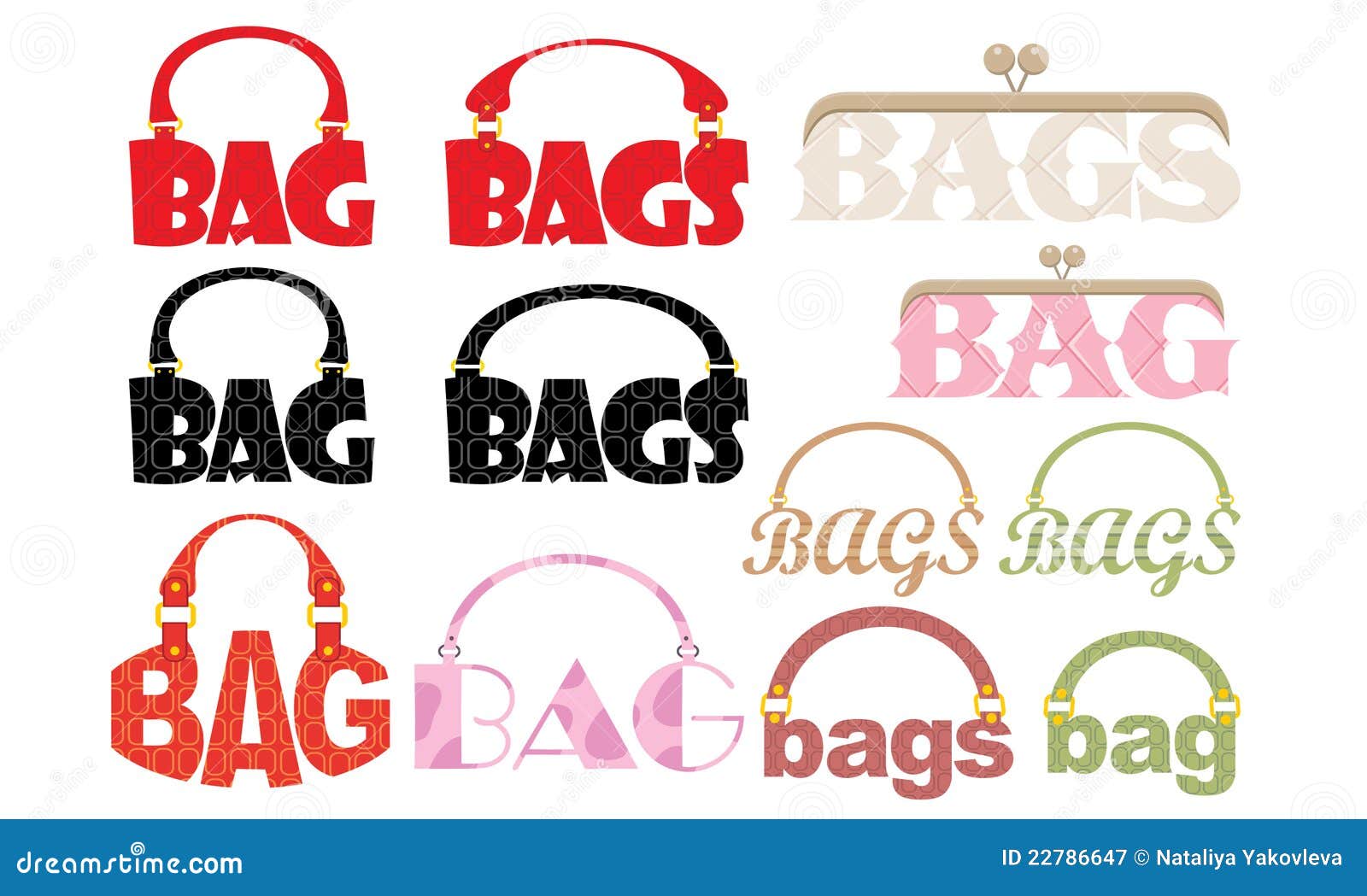 Word of Bag in the Form of a Logotype Stock Vector Illustration of