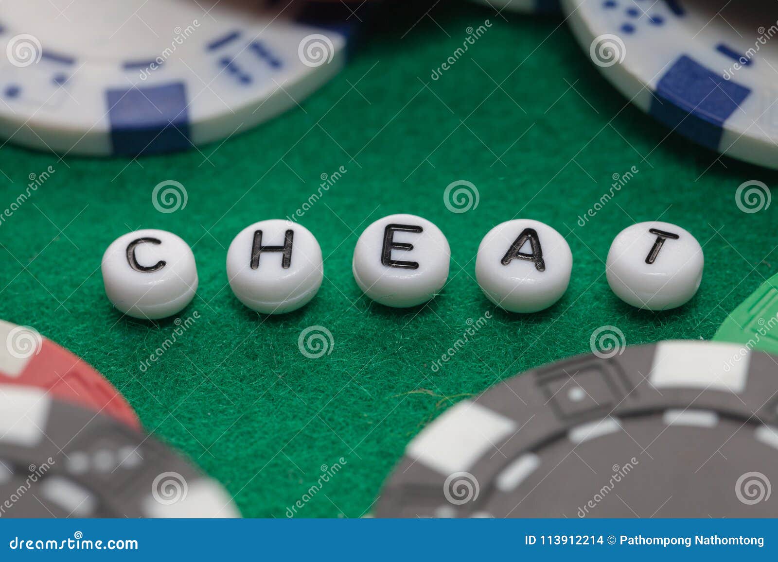 Word `cheat` with Poker Chips Stock Photo Image of luck, game 113912214