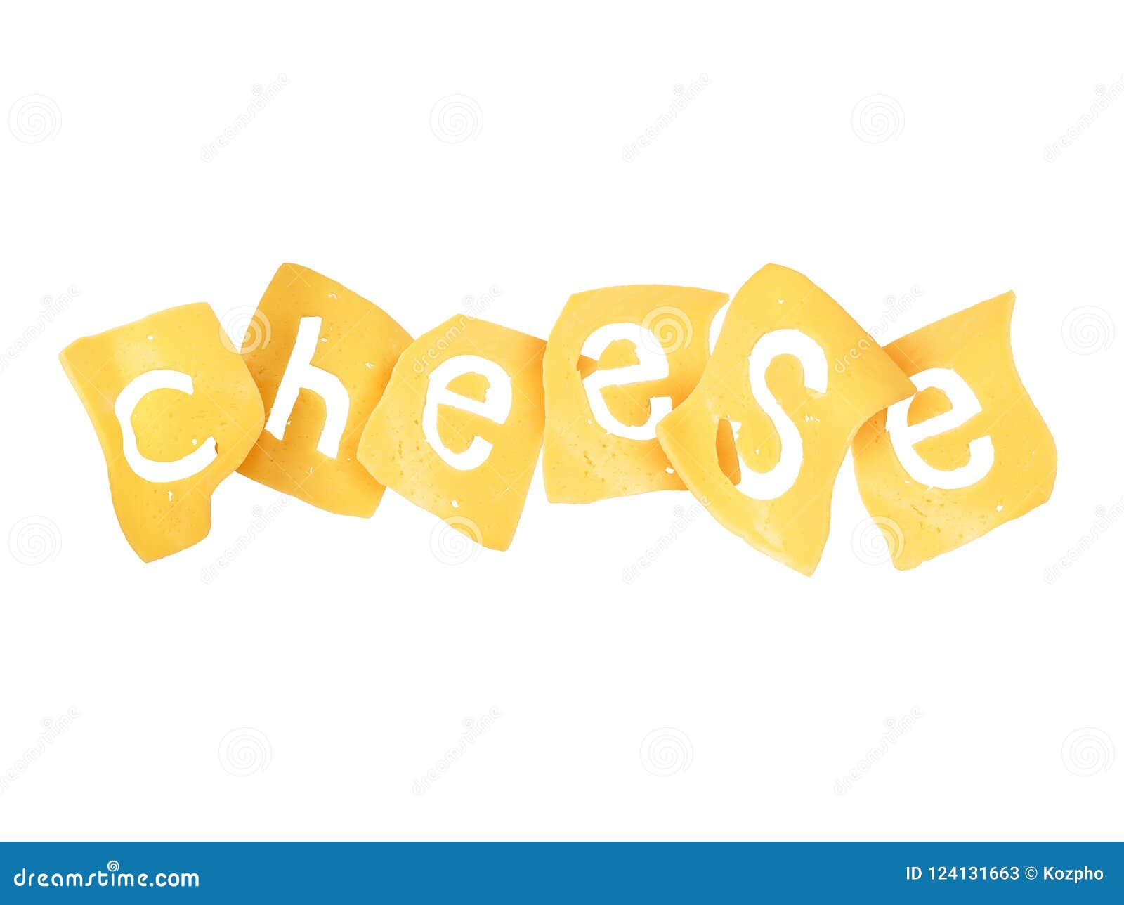 The Word Cheese is Written on Slices of Cheese Stock Image Image of