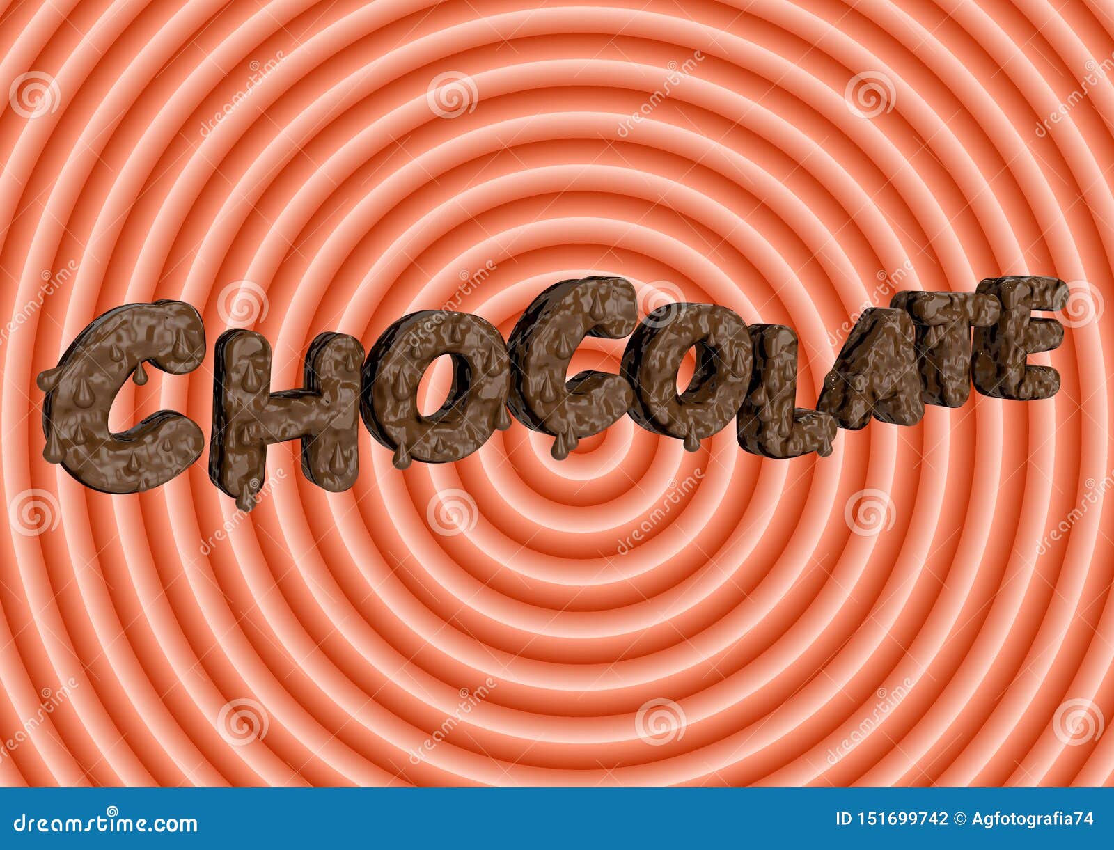 Word Chocolate Written with Creamy Typography Like a Candy Syrup on a