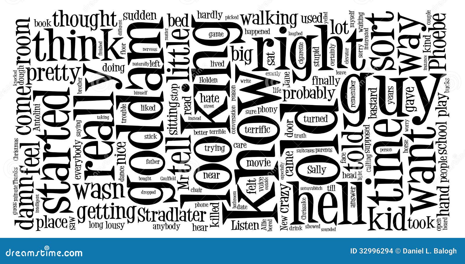 Word Cloud of Catcher in the Rye Stock Illustration Illustration of