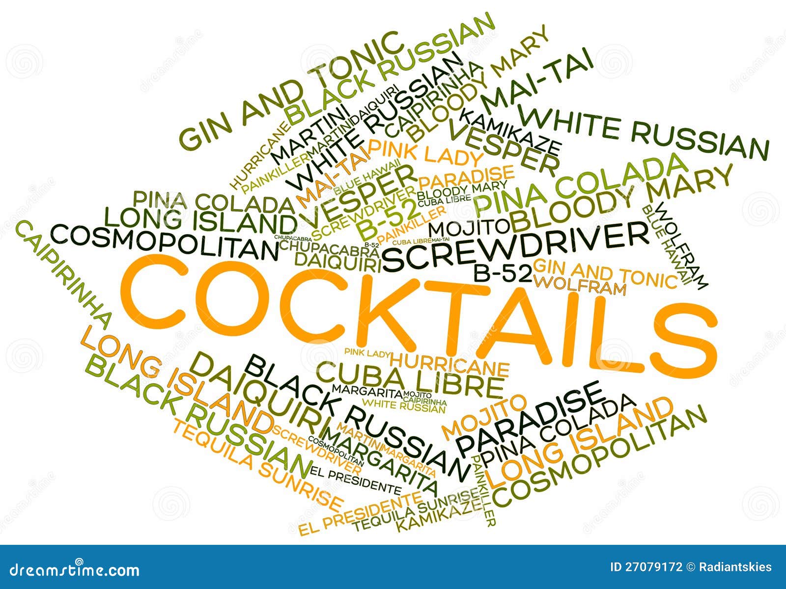 word cloud for cocktails