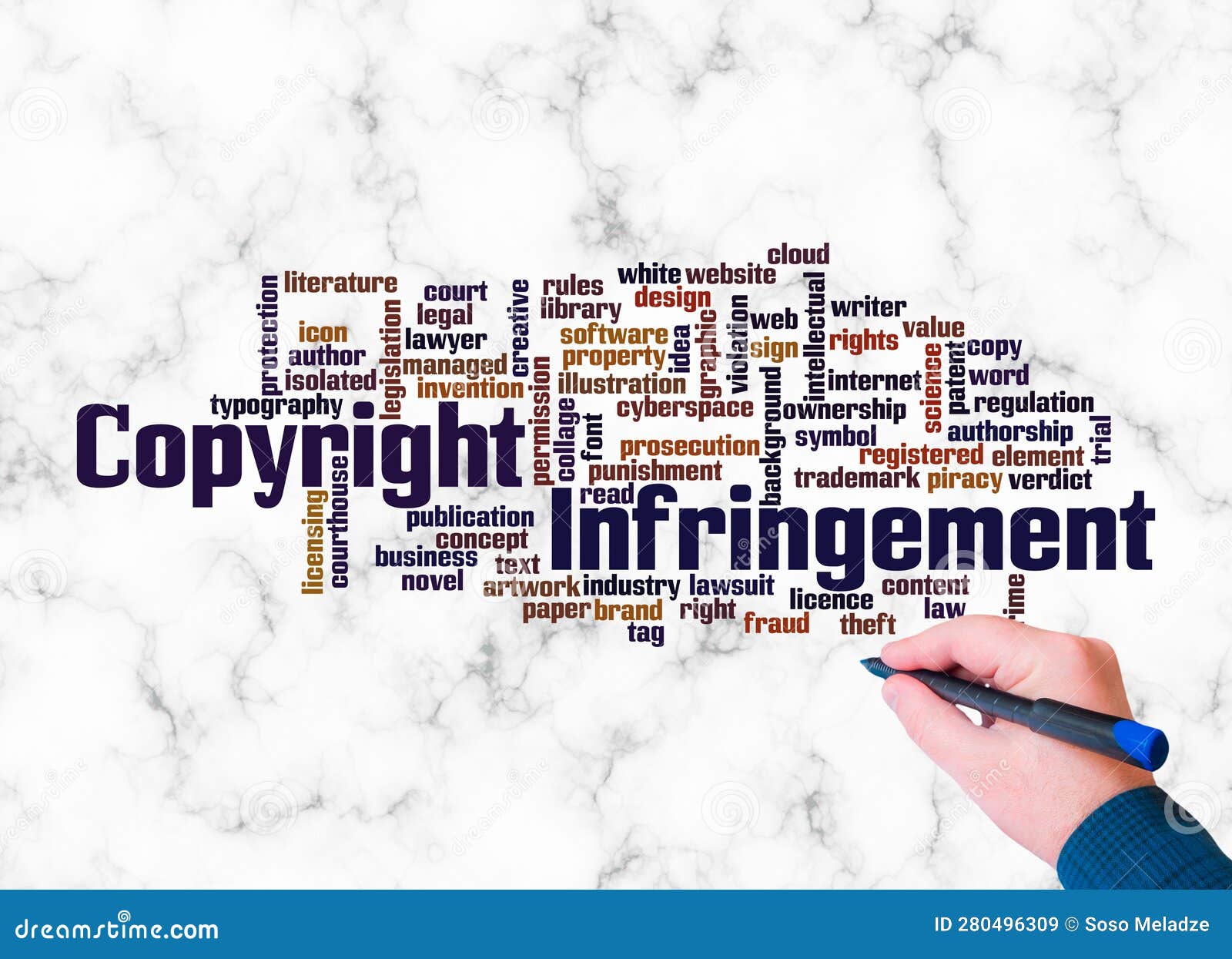 Word Cloud with COPYRIGHT INFRINGEMENT Concept Create with Text only