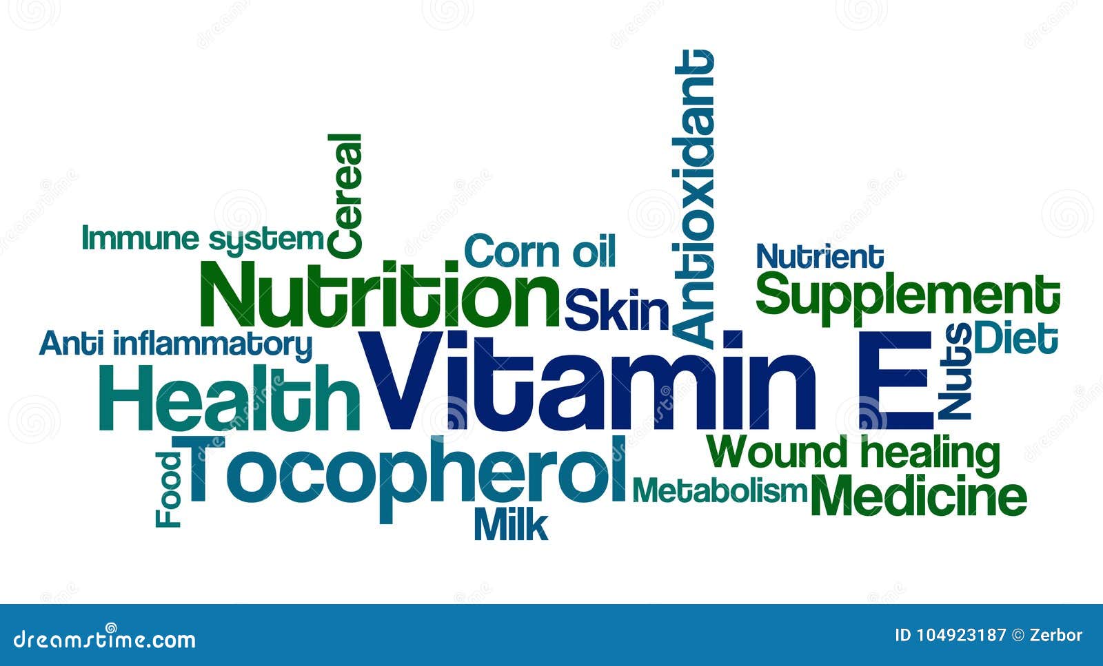 Word Cloud on a White Background Vitamin E Stock Illustration