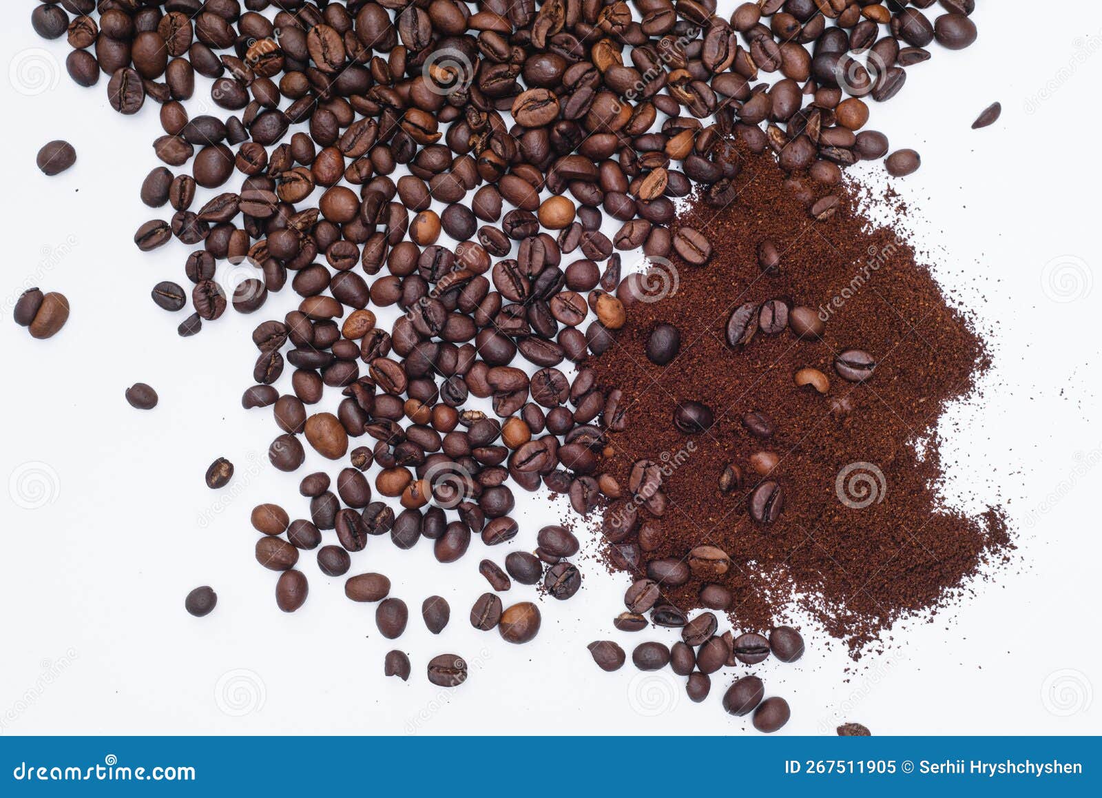 Word Coffee Made from Coffee Beans Isolated on White Background Stock
