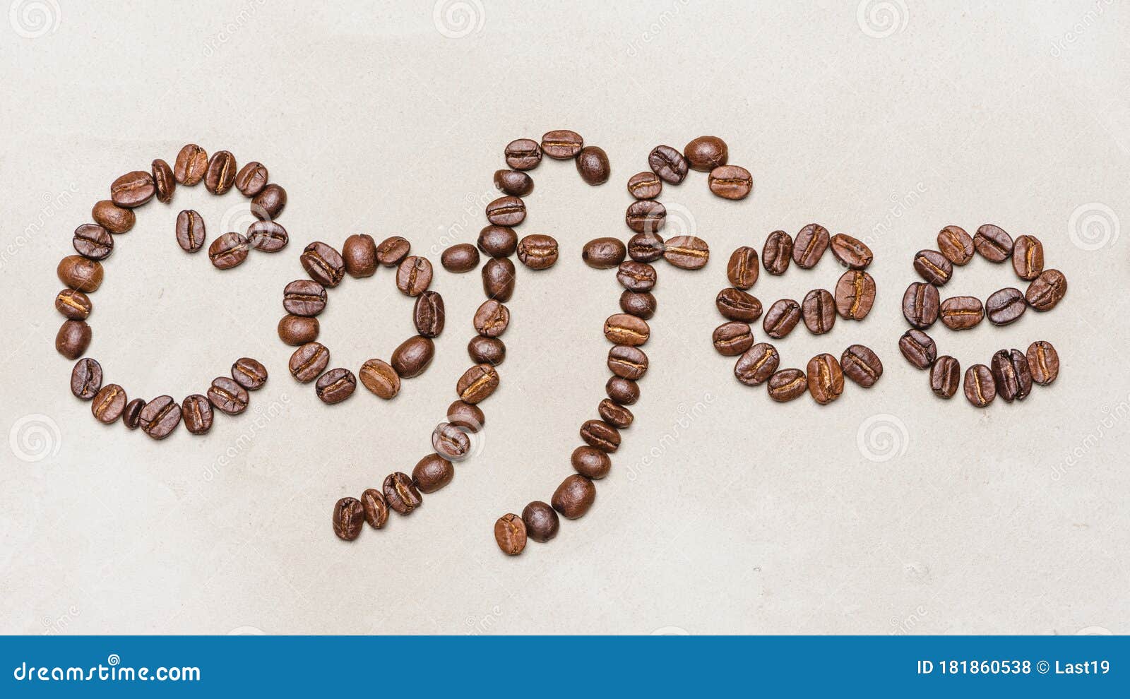 The Word Coffee Is Made Of Coffee Beans.On A White Background. Copy