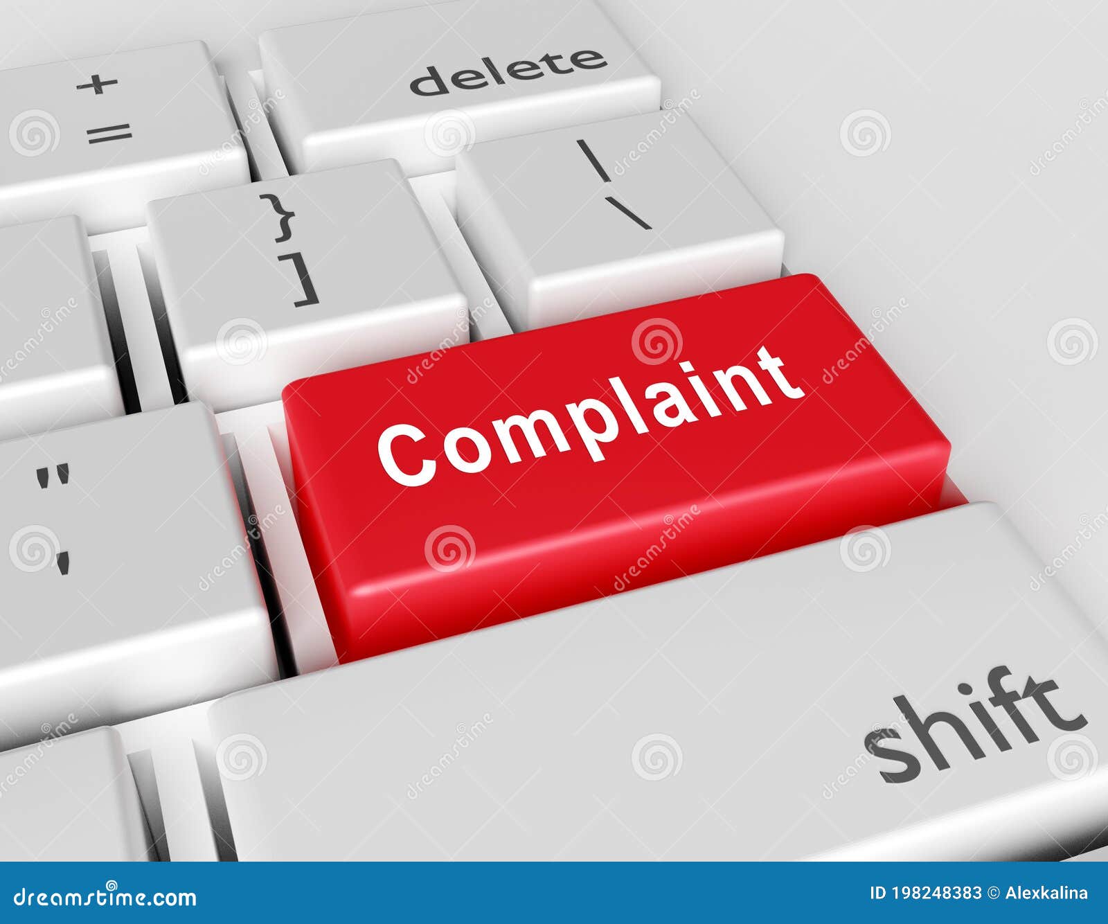 word complaint is written on a computer keyboard