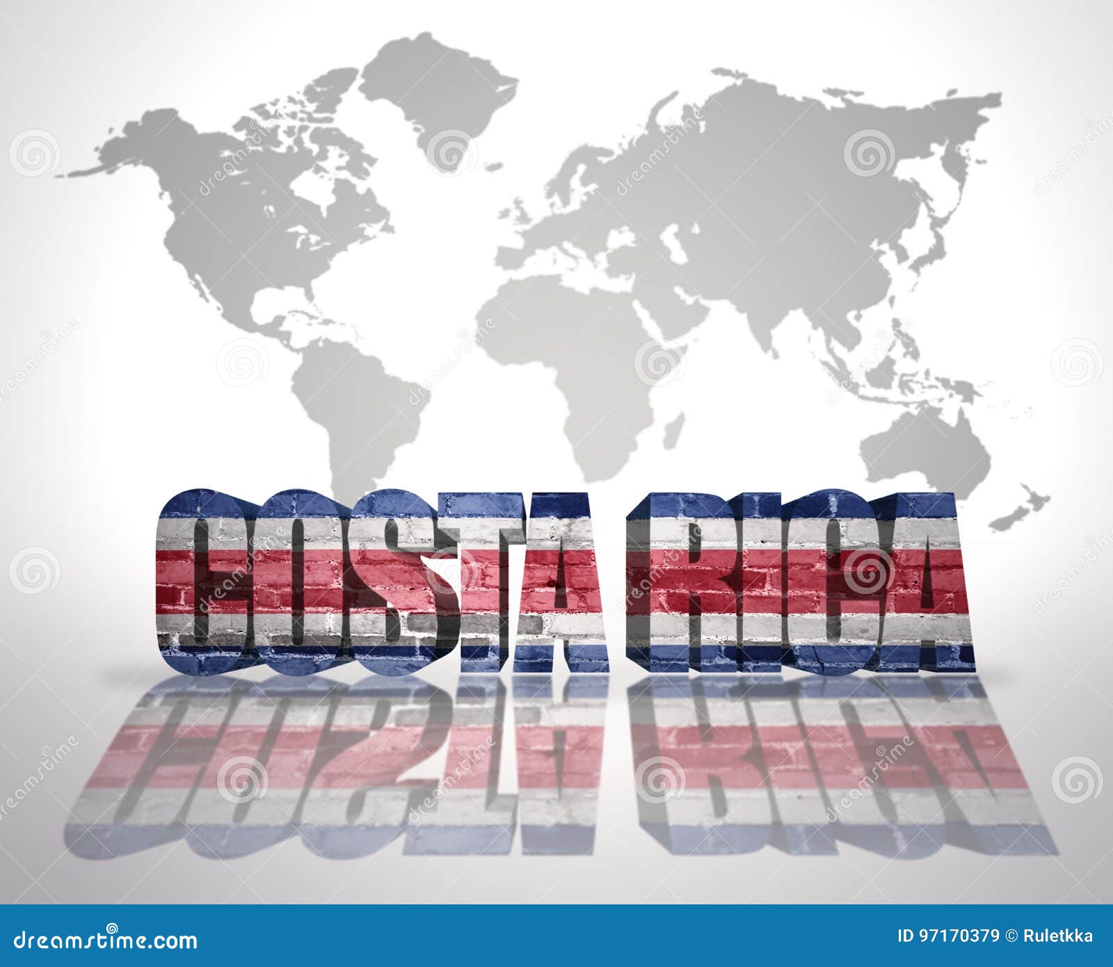 Word Costa Rica Sur Un Fond De Carte Du Monde Illustration