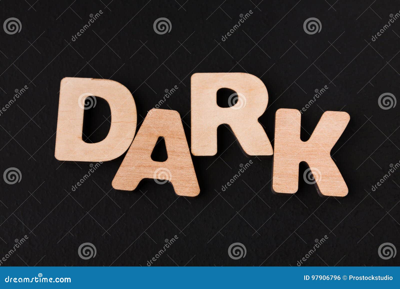 Word Dark on Black Background Stock Photo Image of modern, english