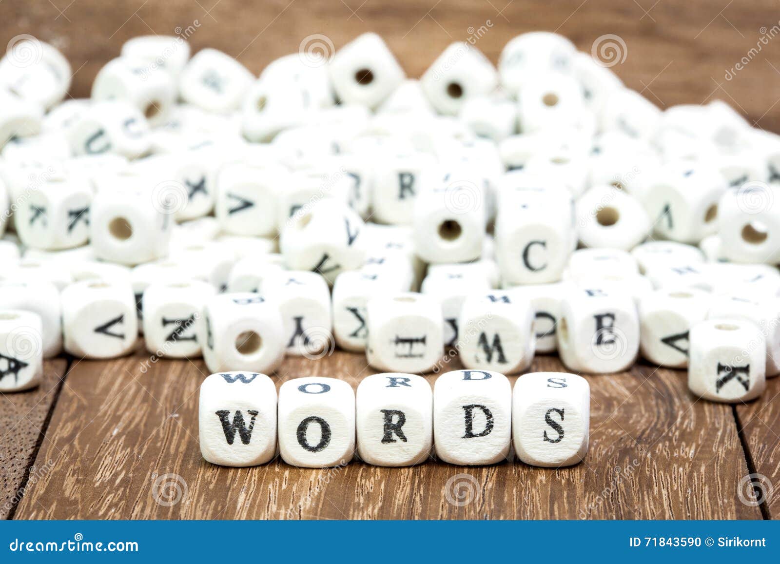 Word with Dice on White Background Stock Photo Image of block