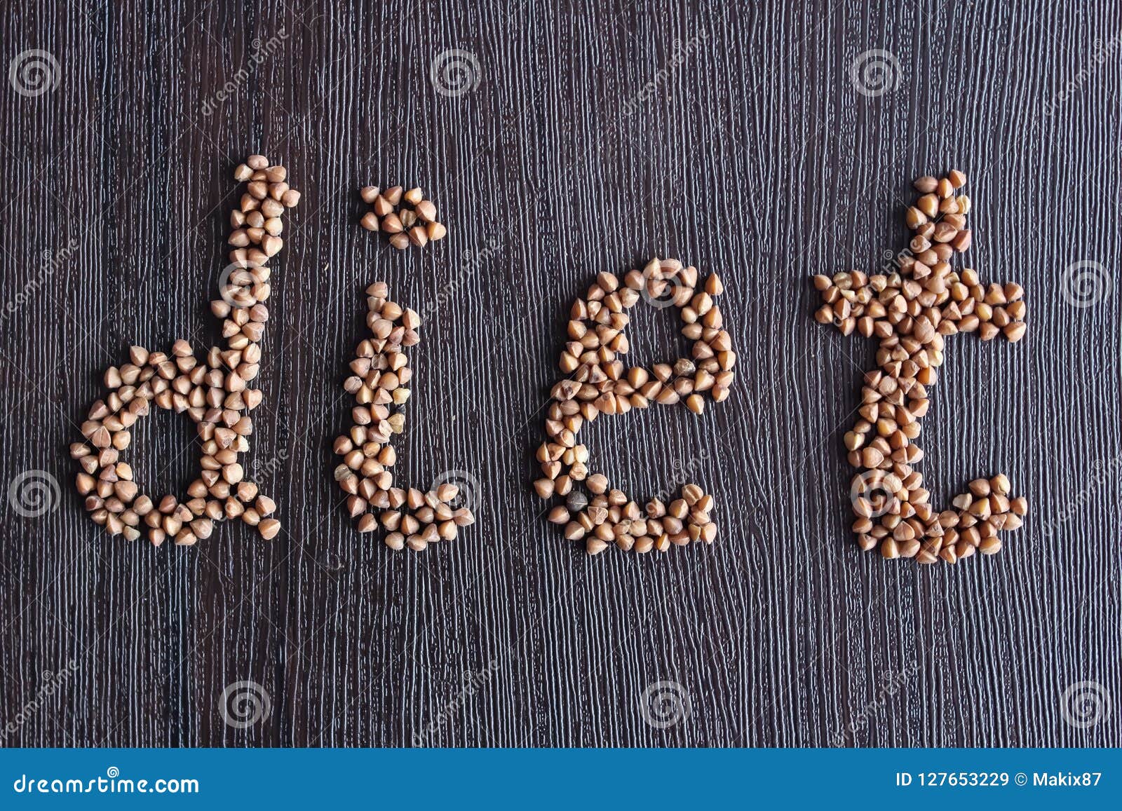The word diet of buckwheat stock image. Image of brown 127653229