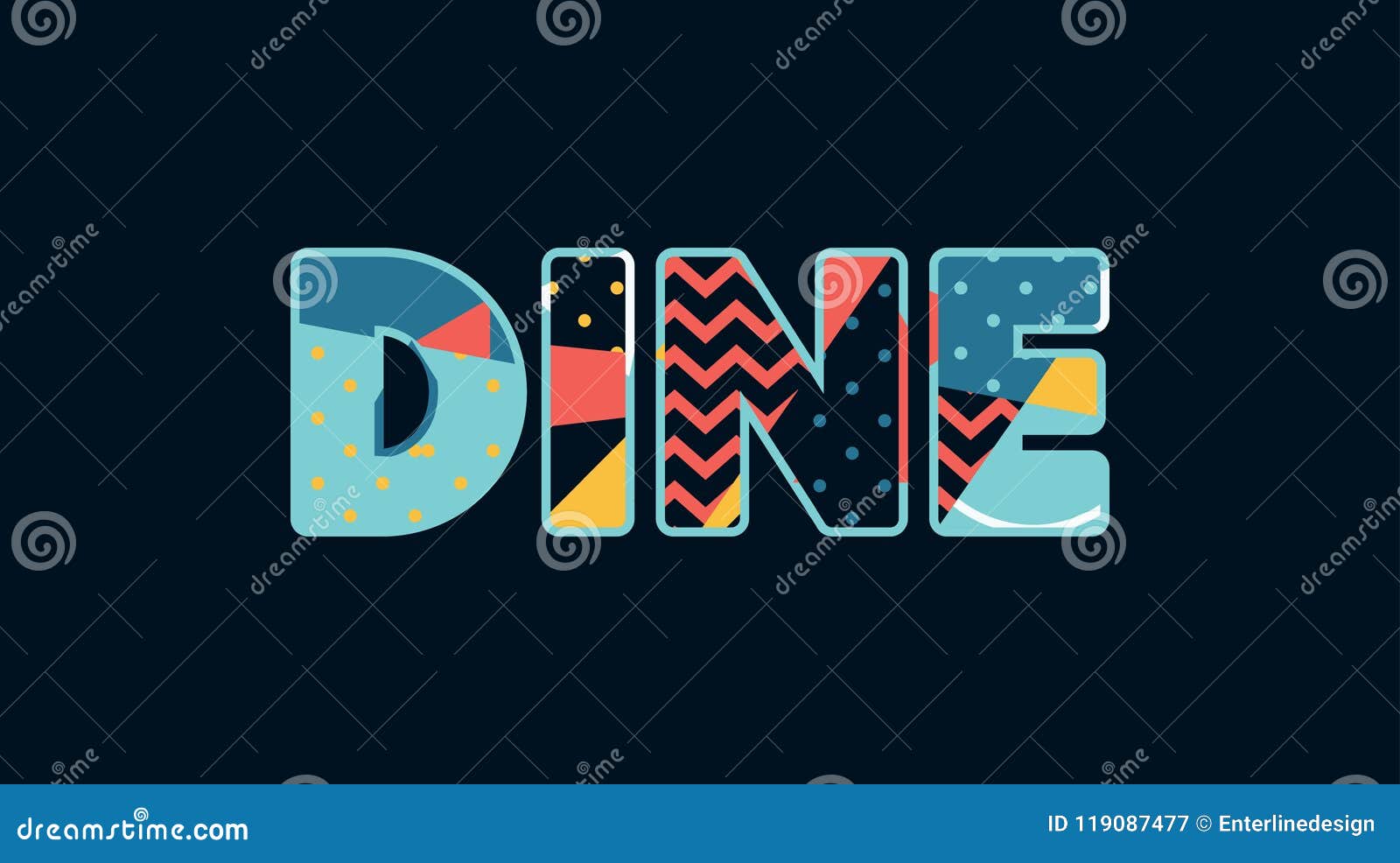 Dine Concept Word Art Illustration Stock Vector - Illustration of lunch