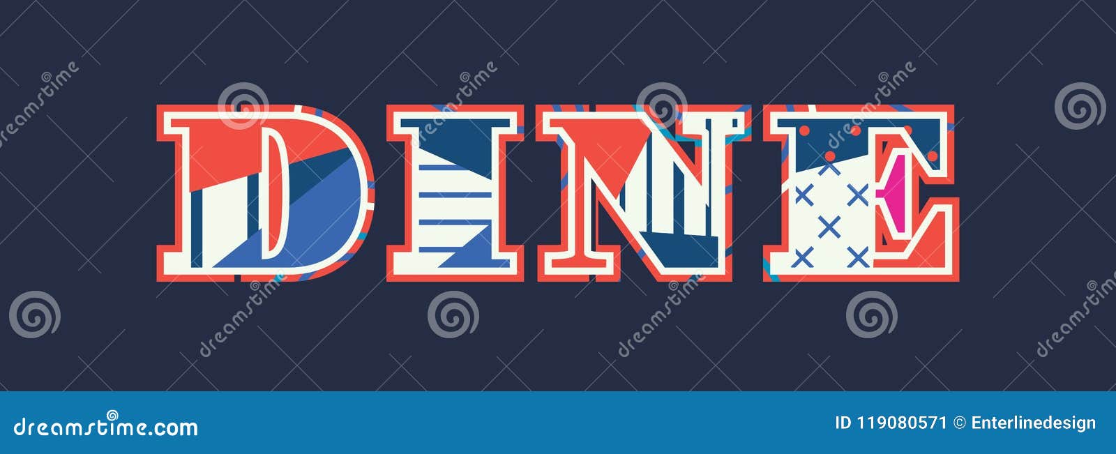 Dine Concept Word Art Illustration Stock Vector - Illustration of time