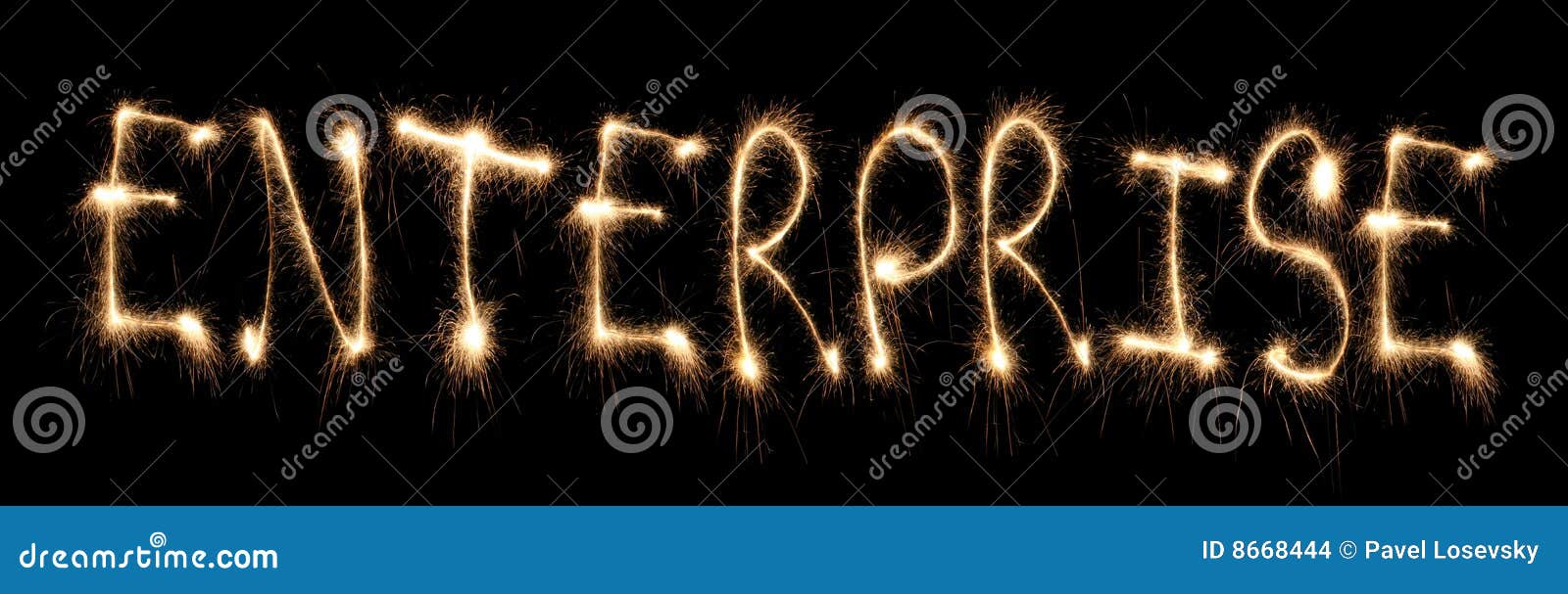 Word Enterprise Written Sparkler Stock Images - Image: 8668444