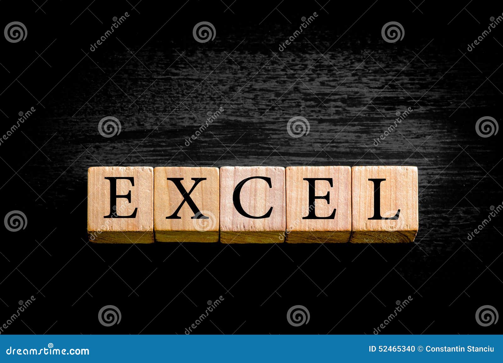 Word EXCEL Isolated On Black Background With Copy Space Stock