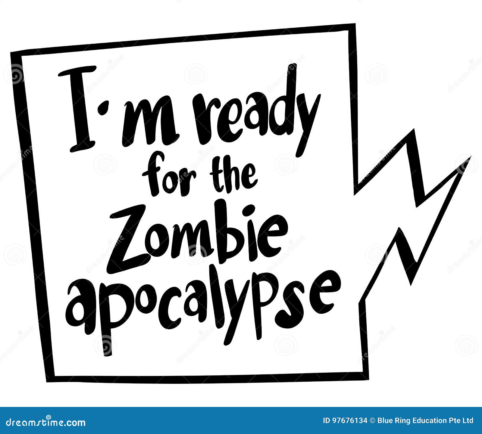 Word Expression for Ready for Zombie Apocalypse Stock Vector