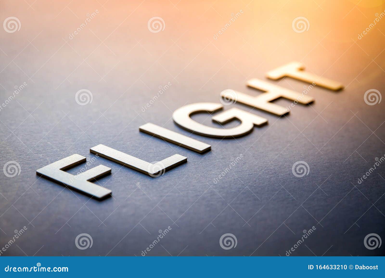 Word Flight Written with White Solid Letters Stock Photo Image of