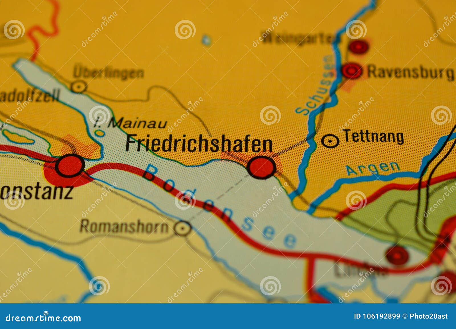 Word Friedrichshafen Map Germany Physical Country 106192899 