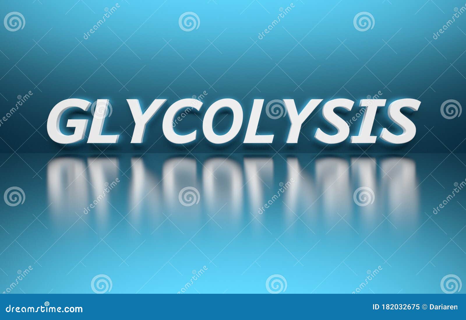 word glycolysis on blue background