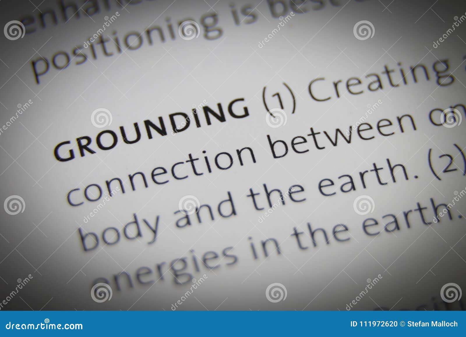 The Word Grounding Close Up on Paper Stock Photo Image of akashic