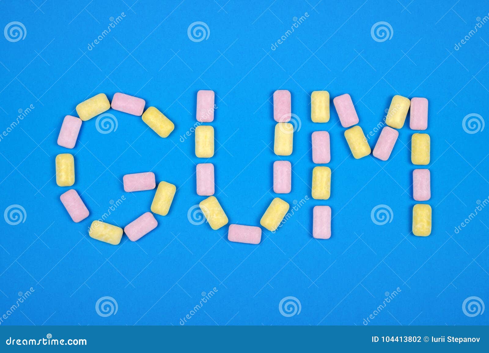 Word GUM Written with Chewing Gum Stock Photo Image of message
