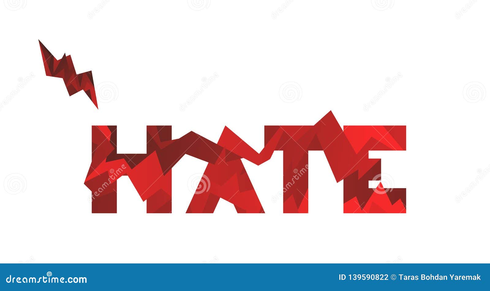 The Word HATE Vector Sign on White Background. Design Element Concept