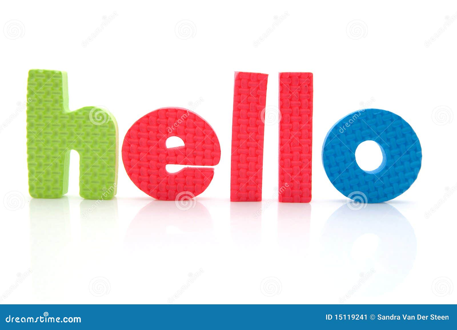 word hello in foam letters