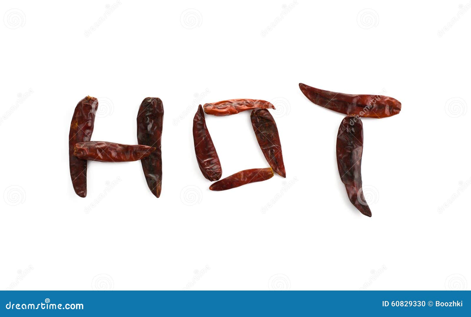 Word HOT with dry chili stock photo. Image of fire, dried 60829330