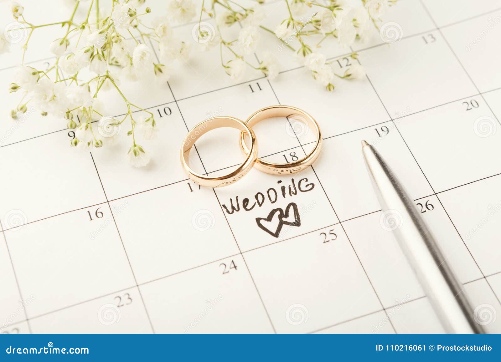 ondergeschikt Ongeldig Hou op Word Huwelijk Op Kalender Met Zoete Bloemen Stock Afbeelding - Image of  organisator, verjaardag: 110216061